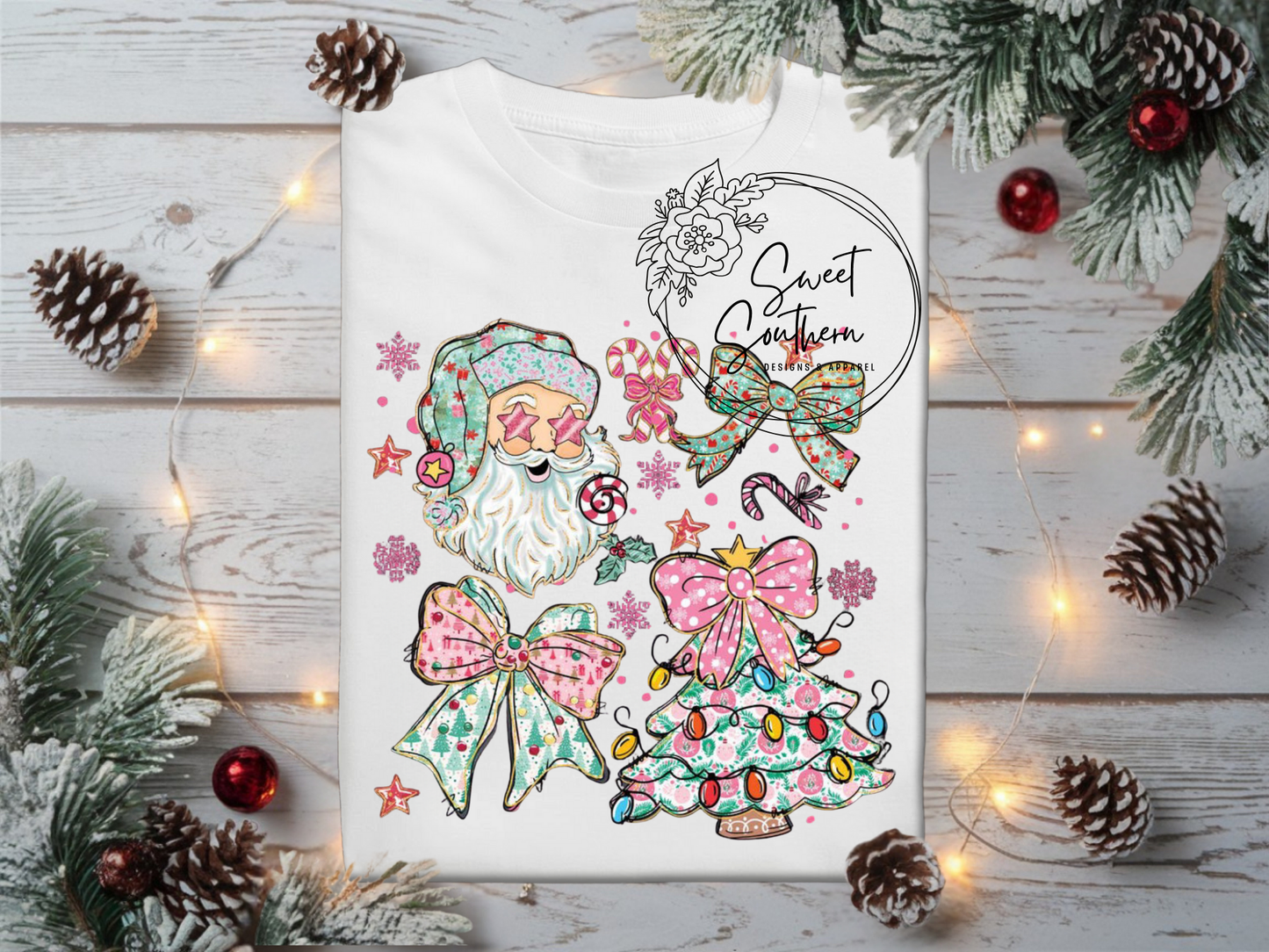 santa & christmas tree